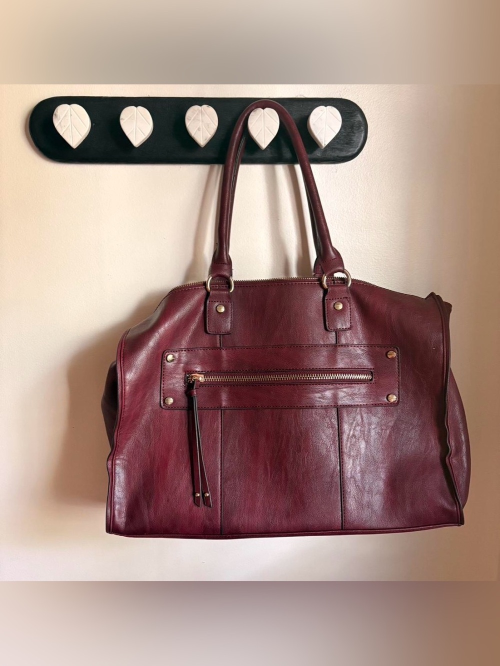 Leather ALDO Tote Weekender Overnight Bag